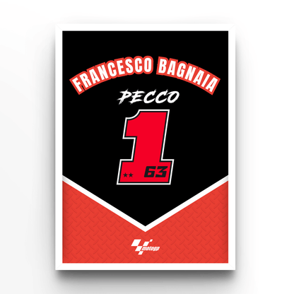 Francesco Bagnaia - A4, A3, A2 Posters Base - Poster Print Shop / Art Prints / PostersBase