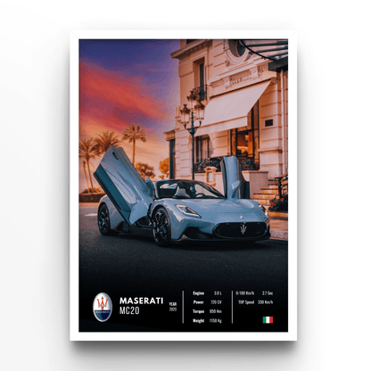 Maserati MC20 Collector - A4, A3, A2 Posters Base - Poster Print Shop / Art Prints / PostersBase