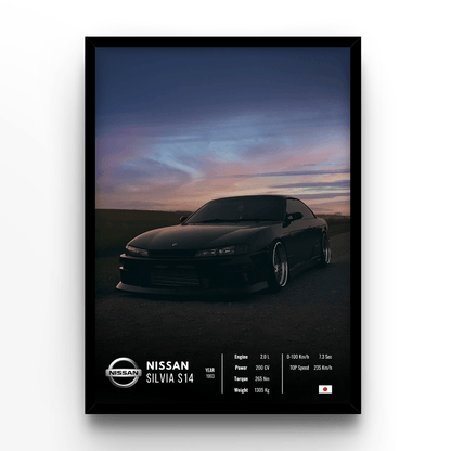 Nissan Silvia S14 Collector - A4, A3, A2 Posters Base - Poster Print Shop / Art Prints / PostersBase